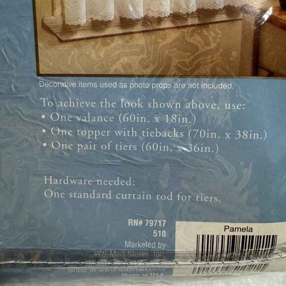 Jubilee Embroidered Window Curtain Tiers Set 60"x36" Pamela White Elegant Decor - Picture 5 of 9